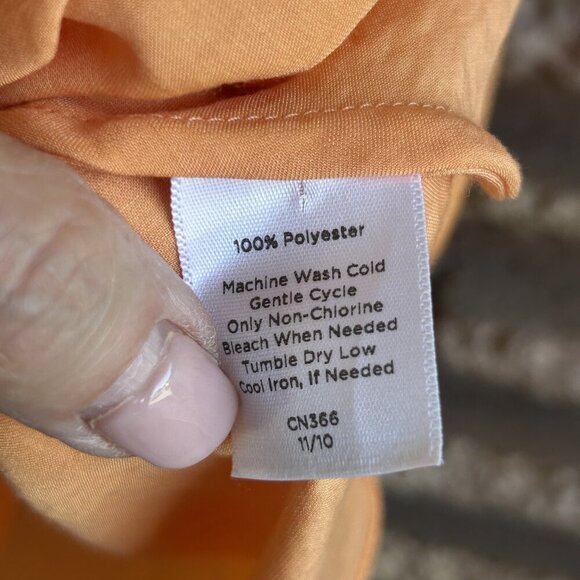 Talbots Cantaloupe Orange Scoop Neck Twisted Neckline Tank Top Size 2 - Picture 4 of 9
